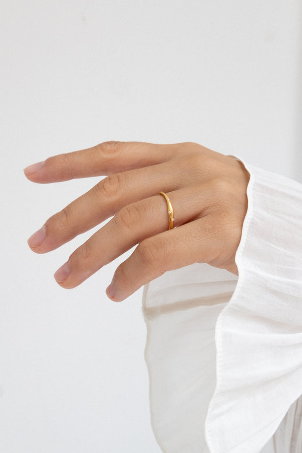 Thin Organic Engagement Ring
