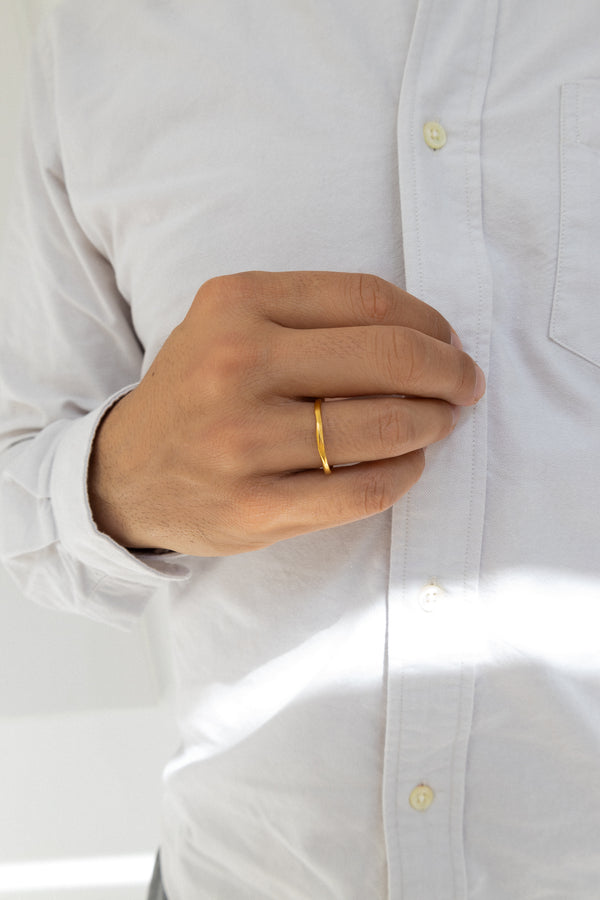 Thin Irregular Wedding Rings